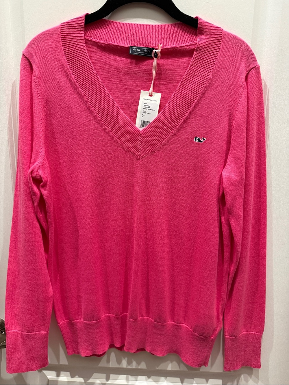 Vineyard Vines Bright Pink V-Neck Sweater